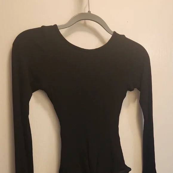 Klassy Network Black Long Sleeve Henley Bramisuit Bodysuit Size Medium - Picture 4 of 6
